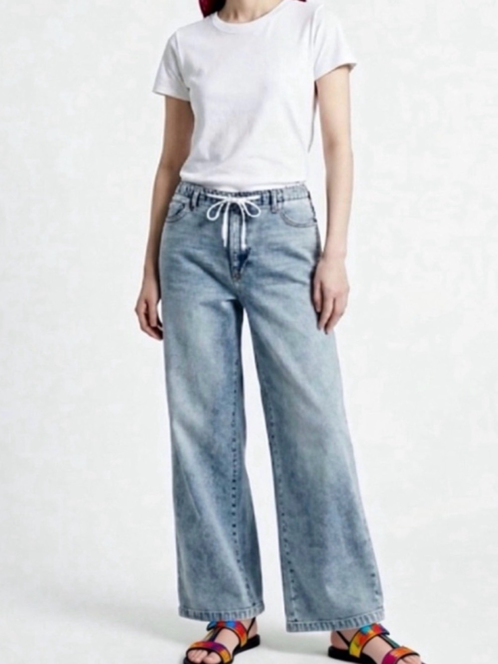 OAT New York Cloud Luxe Wide-Leg Drawstring Jeans – Size 6/28